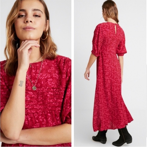 Free People Jessie Midi Dress Ditzy Floral size 6 - Picture 2 of 11